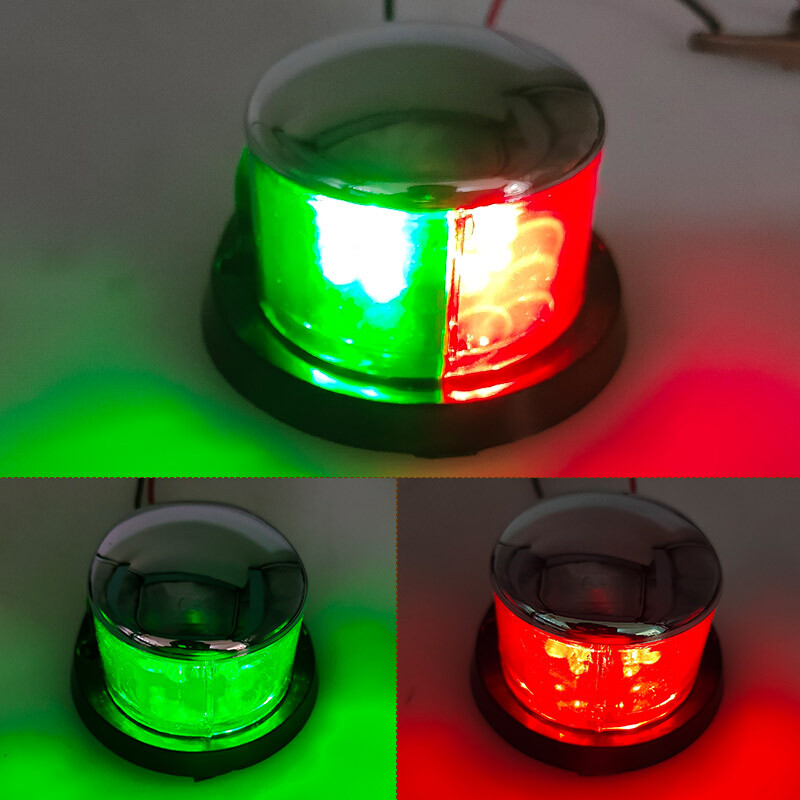 Jachtos laivo navigacijos signalinės lemputės indikatoriaus lemputė raudona žalia monochrominė dviejų spalvų laivo priekinė lemputė