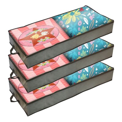 3 gab. Zemgultas glabāšanas somas Lielas ietilpības sabiezināti un pastiprināti salokāmi uzglabāšanas organizatora konteineri