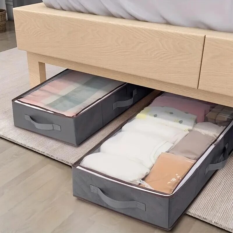 3 gab. Zemgultas glabāšanas somas Lielas ietilpības sabiezināti un pastiprināti salokāmi uzglabāšanas organizatora konteineri