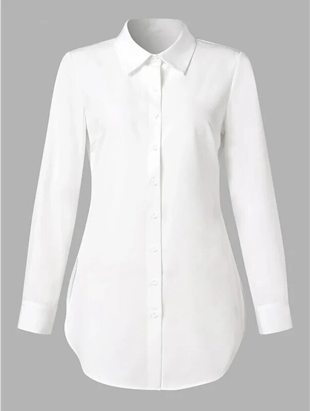 Μοδικό μακρυμάνικο γυναικείο πουκάμισο Λευκά κουμπιά μπλούζες και μπλούζες 2024 Άνοιξη casual γραφείο μακριά μπλούζα με στάμπα μπλούζα