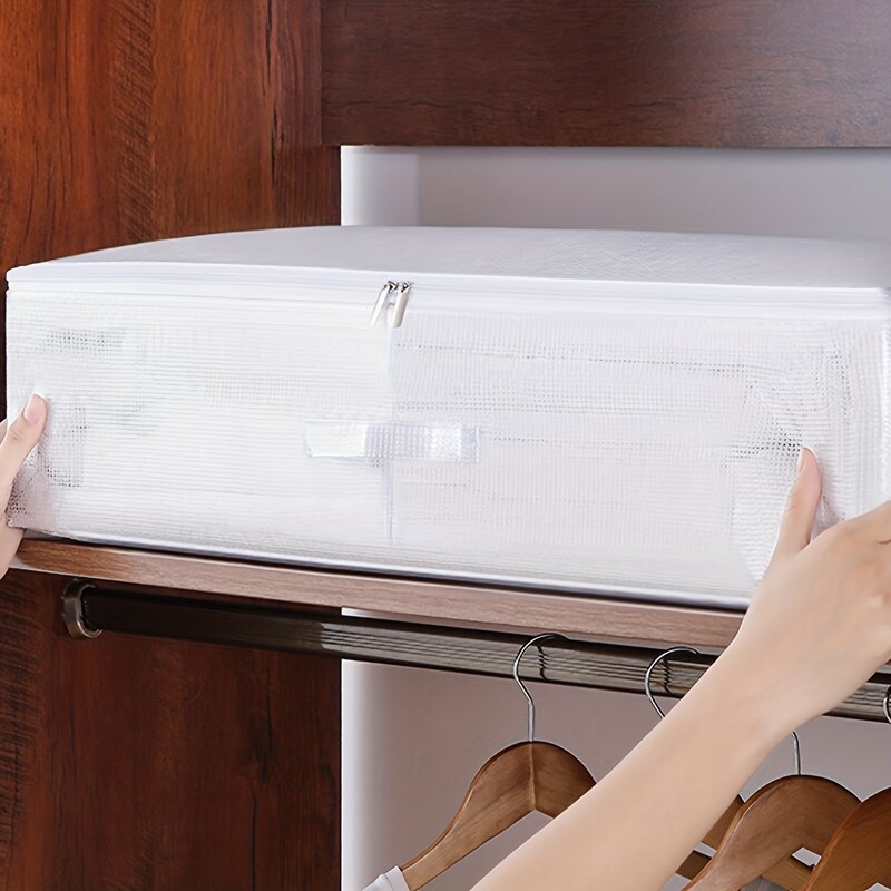 1db-PVC nagy kapacitású paplanruházat tároló táska ágy alatti tároló doboz szekrény Szervező takarók paplanok porálló tároló B