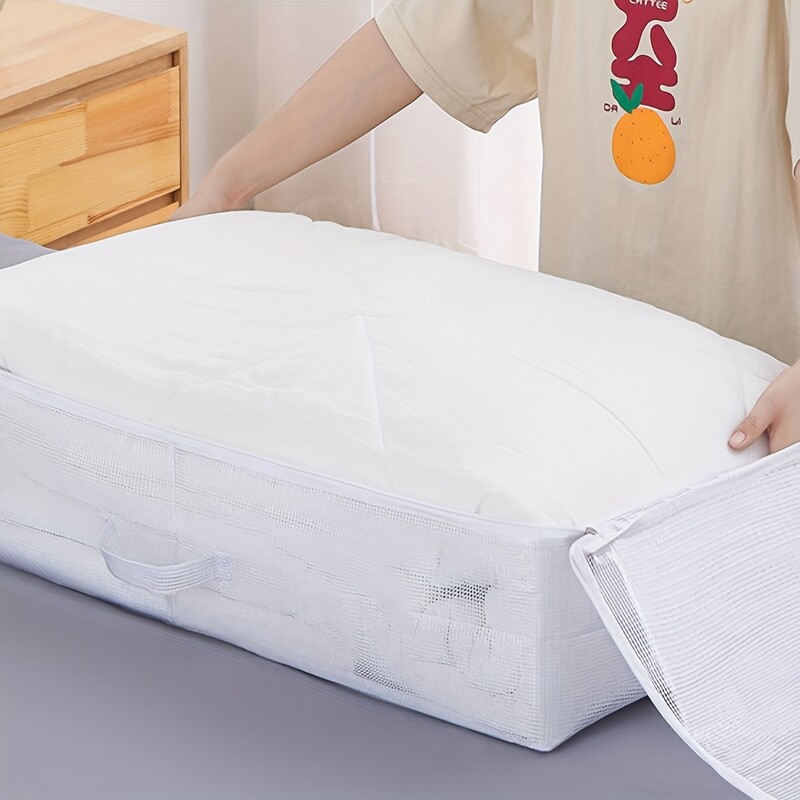 1db-PVC nagy kapacitású paplanruházat tároló táska ágy alatti tároló doboz szekrény Szervező takarók paplanok porálló tároló B