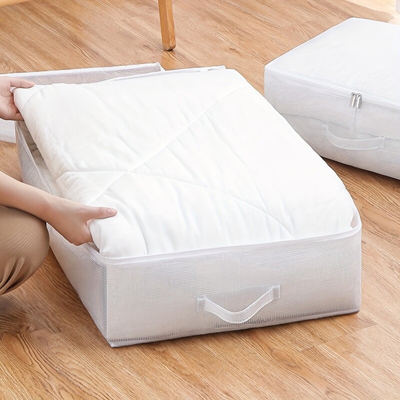 1db-PVC nagy kapacitású paplanruházat tároló táska ágy alatti tároló doboz szekrény Szervező takarók paplanok porálló tároló B