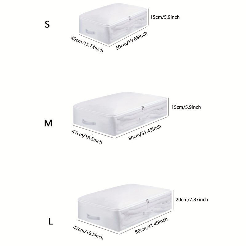 1db-PVC nagy kapacitású paplanruházat tároló táska ágy alatti tároló doboz szekrény Szervező takarók paplanok porálló tároló B