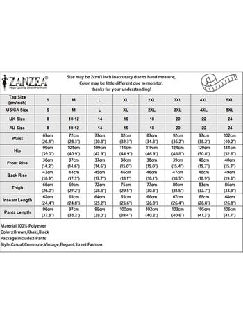 ZANZEA Дамски елегантен едноцветен панталон 2024 Модно офис облекло, джобове, дълъг панталон, пролет, лято, ежедневен ежедневен прав панталон