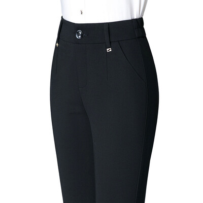 Άνοιξη 2024 Νέο casual γυναικείο παντελόνι, ψηλόμεσο ελαστικό ίσιο παντελόνι, παντελόνι έξω από το γυναικείο κοστούμι μαύρο, χακί, μπλε