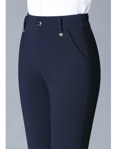 Άνοιξη 2024 Νέο casual γυναικείο παντελόνι, ψηλόμεσο ελαστικό ίσιο παντελόνι, παντελόνι έξω από το γυναικείο κοστούμι μαύρο, χακί, μπλε