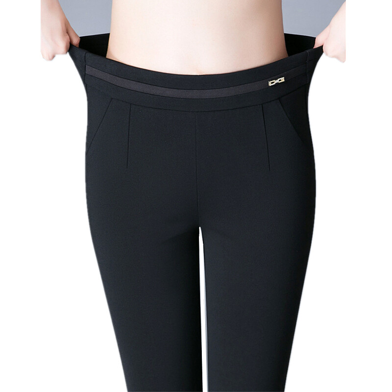 Άνοιξη 2024 Νέο casual γυναικείο παντελόνι, ψηλόμεσο ελαστικό ίσιο παντελόνι, παντελόνι έξω από το γυναικείο κοστούμι μαύρο, χακί, μπλε