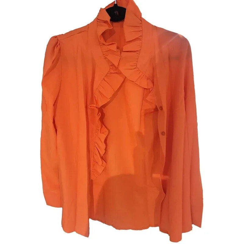 Office Lady Fashion Buttons Camasi albe Femei Sexy Decolteu in V Puff Maneca lunga Volane Camasa Eleganta Femei Chic Femei Bluza 26550