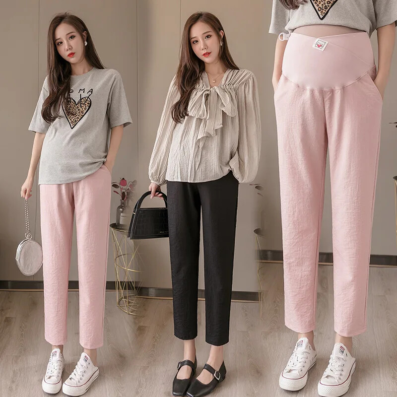 Grūtnieču zvaniņš apakšas Kokvilnas lina maisījums Modes pavasara vasaras plāns iekšdrēbes ārējais apģērbs grūtniecēm