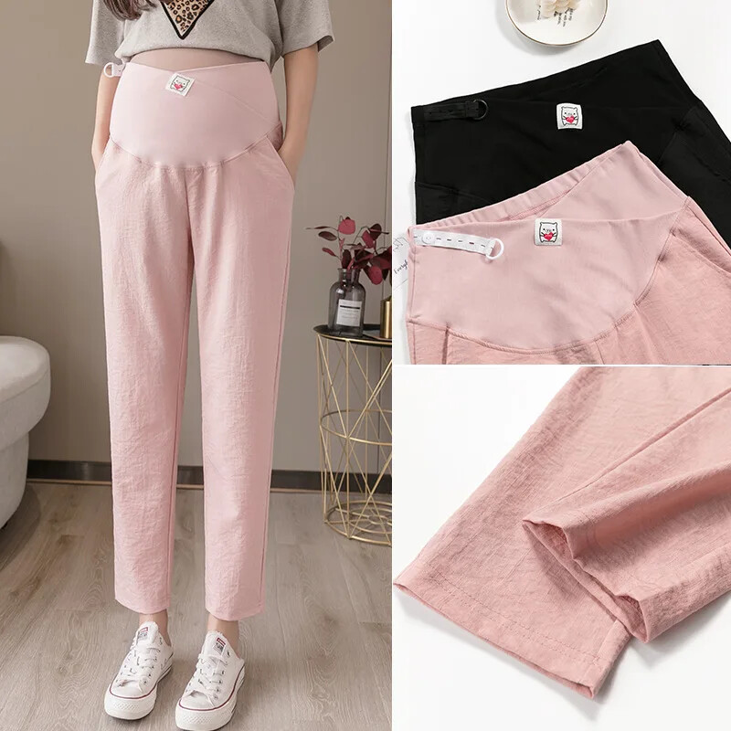 Grūtnieču zvaniņš apakšas Kokvilnas lina maisījums Modes pavasara vasaras plāns iekšdrēbes ārējais apģērbs grūtniecēm