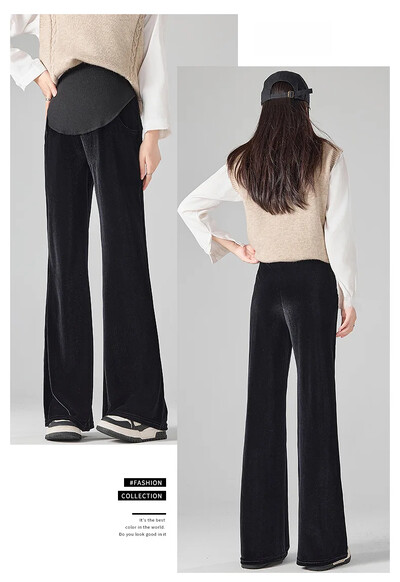 Drapedpleuche Hlače za trudnice Proljeće Jesen Gornja odjeća Bootcut Ležerne široke hlače za mršavljenje Trendy duge