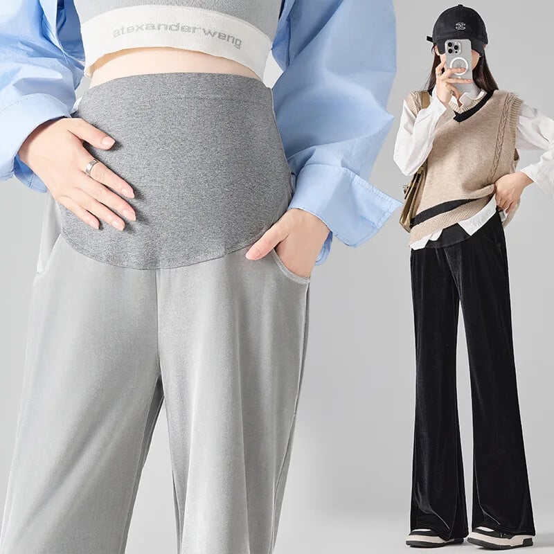 Drapedpleuche Hlače za trudnice Proljeće Jesen Gornja odjeća Bootcut Ležerne široke hlače za mršavljenje Trendy duge