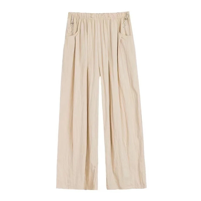 Nėštumas Pavasaris Vasara Laisvo kirpimo liekninančios be juosmens raištelių laisvalaikio kelnės Pilvą dengiančios nekumpančios kelnės