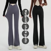 Grūtnieču bikses vasaras plānas stila ārējais apģērbs ar zemu vidukli haizivju bikses 2024. gada jaunais pavasaris, rudens, nespiežot vēderu