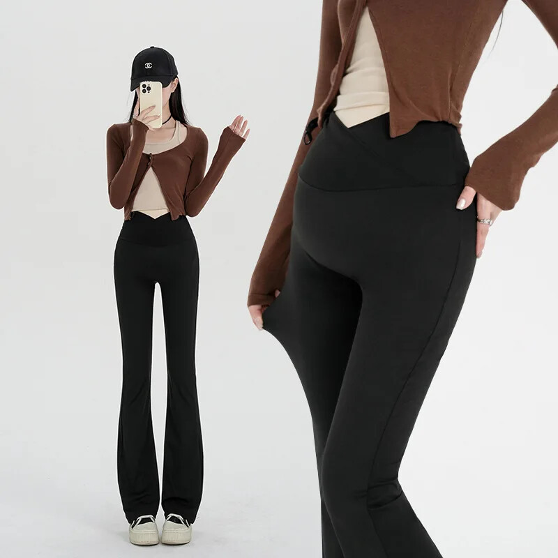 Grūtnieču bikses vasaras plānas stila ārējais apģērbs ar zemu vidukli haizivju bikses 2024. gada jaunais pavasaris, rudens, nespiežot vēderu