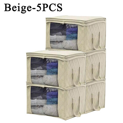 1/3/5GAB Mājas salokāmu apģērbu organizators Lielas ietilpības segas glabāšanas soma Neaustā skapja putekļu uzglabāšanas maisiņš