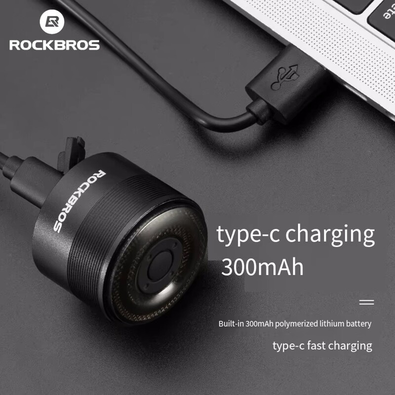 Lampă din spate pentru bicicletă ROCKBROS, Lampă de avertizare Q1 pentru călătorie pe timp de noapte, Lampă spate multicoloră pentru bicicletă de drum, accesorii pentru echipamente de călărie