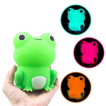 Νυχτερινό φωτιστικό για παιδιά Frog Soft Silicone Sleeping Night Light Timer Επαναφορτιζόμενο πολύχρωμο φως Διακόσμηση δωματίου Παιδικά δώρα