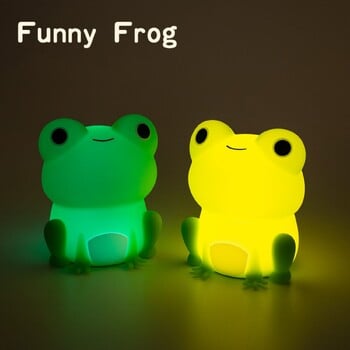 Νυχτερινό φωτιστικό για παιδιά Frog Soft Silicone Sleeping Night Light Timer Επαναφορτιζόμενο πολύχρωμο φως Διακόσμηση δωματίου Παιδικά δώρα