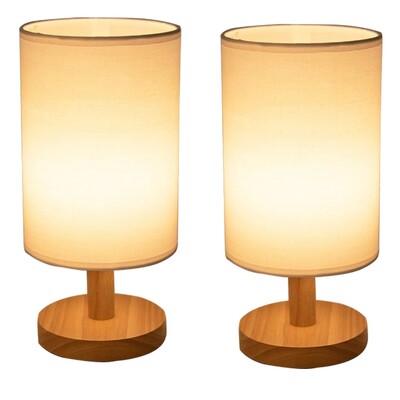 2/1 vnt Medžio masyvo naktinė lempa lininė stalinė lempa LED stalinė lempa akių apsauga naktinis šviestuvas USB maitinamas šalia lempos miegamojo dekoras