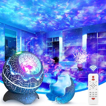 Crack Transmission Atmosphere Nightlight Dinosaur Egg Star Lamp Full Projector Water Ripple Projection Laser