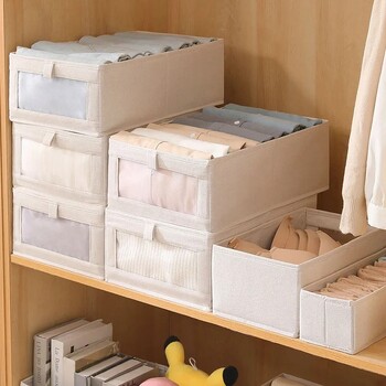 Visible Wardrobe Storage Organizers Ντουλάπα Συρτάρι Ρούχα Κουτί αποθήκευσης για μπλουζάκια Τζιν Εσώρουχα Παντελόνι Organizer Box