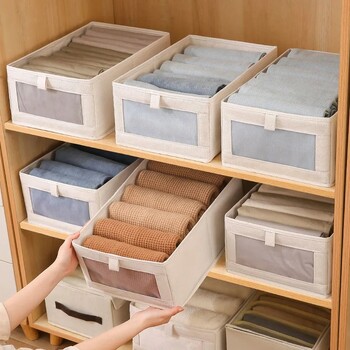 Visible Wardrobe Storage Organizers Ντουλάπα Συρτάρι Ρούχα Κουτί αποθήκευσης για μπλουζάκια Τζιν Εσώρουχα Παντελόνι Organizer Box