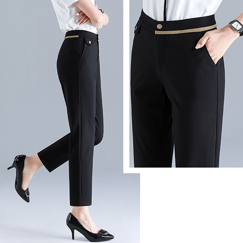 Női khaki nadrág alkalmi, egyenes lábú, széles szárú nadrág irodai öltöny, női kilencpontos egyenes tavaszi nyár új stílus 2023 5XL