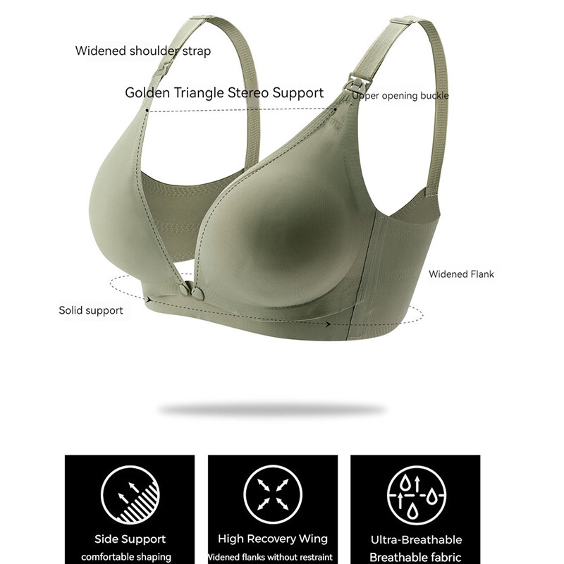 Grudnjak za trudnice s prednjim kopčanjem na gumbe za prozračnost, udoban za kožu i donje rublje za trudnice