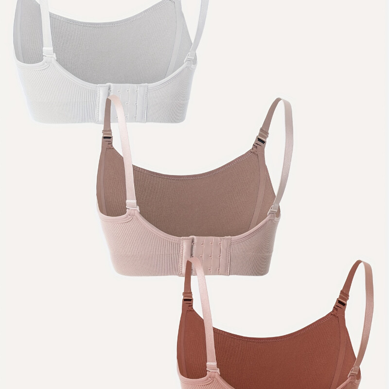 Set de 3 bucăți sutien pentru alăptare, deschis în față, respirabil, lenjerie de maternitate, sutien de sarcină, cupă completă, fără fir, sutien confortabil pentru alăptare