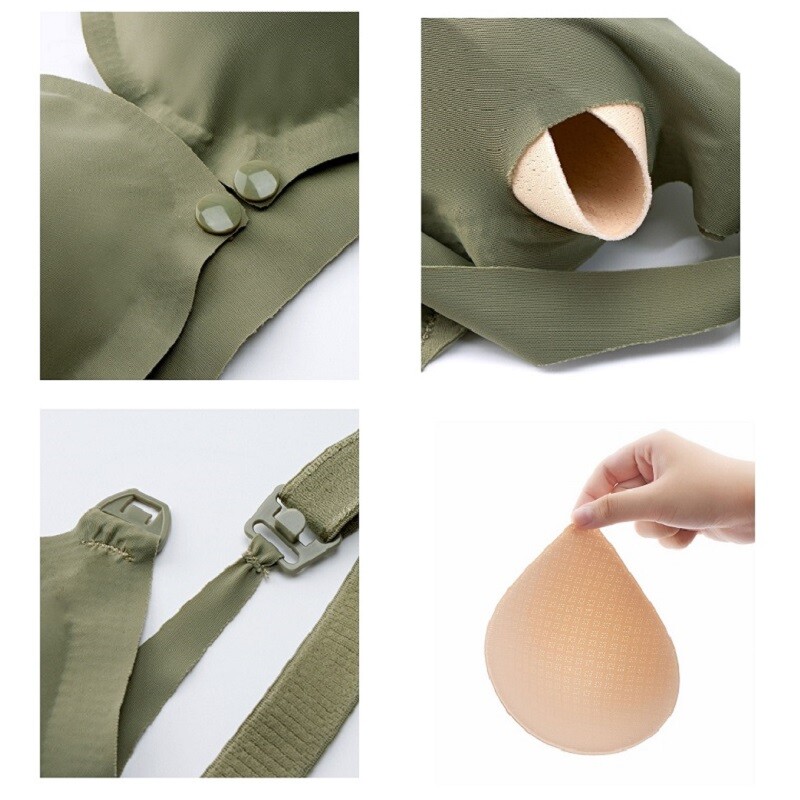 Veleprodajni grudnjak za hranjenje s prednjom stranom otvorene kopče za trudnice Jednobojni grudnjak za dojenje s uklonjivim jastučićima