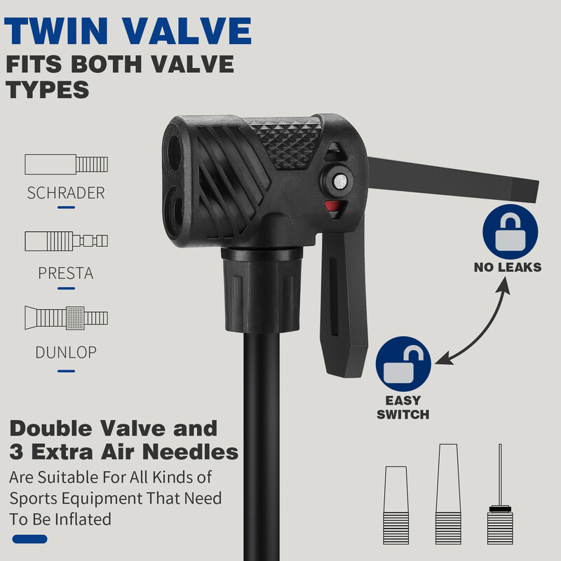 WEST BIKING 160PSI velosipēda gaisa sūknis ar mērierīci Schrader Presta MTB šosejas velosipēdu lodīšu augstspiediena riepu piepūšanas tērauda riteņbraukšanas sūknis
