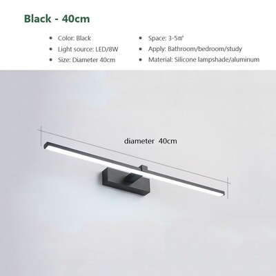 Led peegelvalgustid seinavalgustid Vannitoa veekindel valge must LED lamelamp Moodne siseruumide seinavalgusti Vannitoa valgustus jumestus
