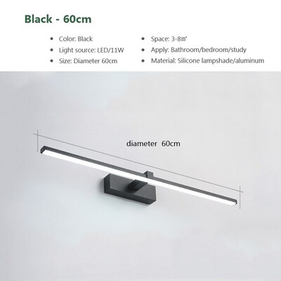 Led peegelvalgustid seinavalgustid Vannitoa veekindel valge must LED lamelamp Moodne siseruumide seinavalgusti Vannitoa valgustus jumestus