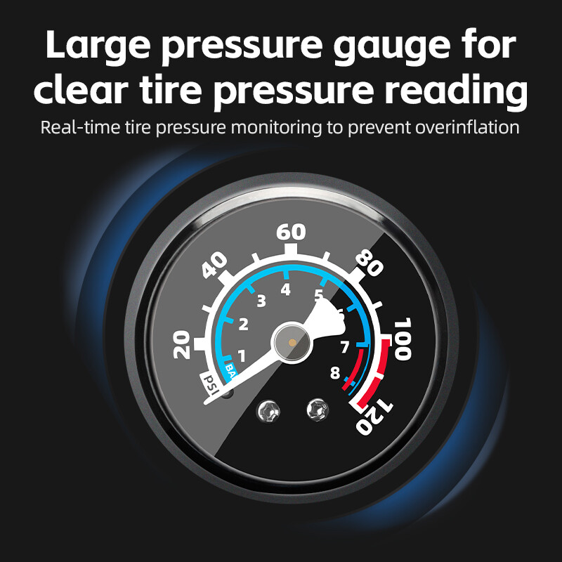 ROCKBROS velosipēda sūknis 120PSI pārnēsājams gaisa sūknis Presta Schrader īpaši viegls rokas sūknis ar spiediena mērītāju MTB šosejas velosipēda piepūtēju