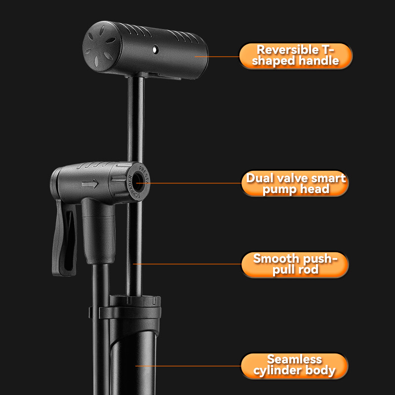 ROCKBROS velosipēda sūknis 120PSI pārnēsājams gaisa sūknis Presta Schrader īpaši viegls rokas sūknis ar spiediena mērītāju MTB šosejas velosipēda piepūtēju