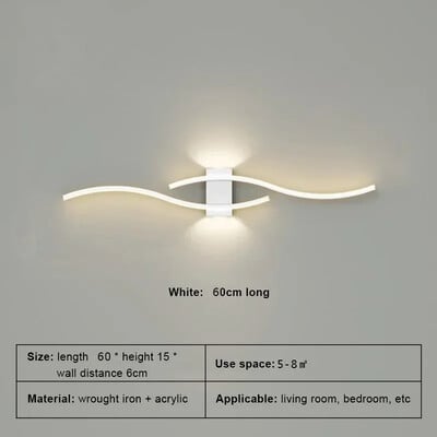 Moder LED-seinalamp, pika ribaga LED-seinalamp Elutoa teler Taustakujundus Magamistoa Trepp Kodu sisevalgustus