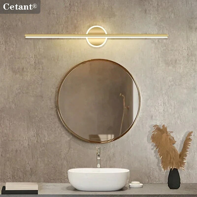 Lampă de perete modernă cu LED 40/60cm Lumină în oglindă Toaletă baie Negru Aur Lumină cu bandă lungă Decor pentru casă Lămpi cu LED Lustru