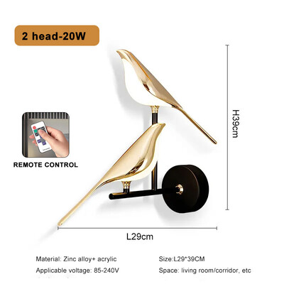 Nordic LED Golden Bird Zidna svjetiljka Viseća svjetiljka za salonske barove Noćna lampa Novost Okretna zidna svjetiljka Noćni ormarić za spavaću sobu Unutarnji svijećnjak