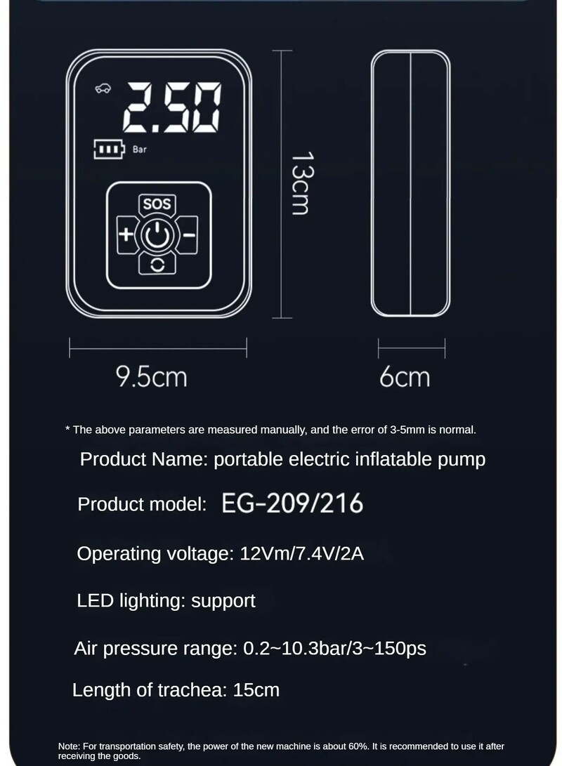 150PSI prijenosni zračni kompresor bežični uređaj za napuhavanje guma električna pumpa za automobile motocikle bicikle čamce i sportske lopte