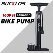 BUCKLOS Zellmann Bicycle Pump 160PSI Road Mountain Bike Air Pump with Gauge Presta Schrader Valve Inflator Tire Cycling Tools