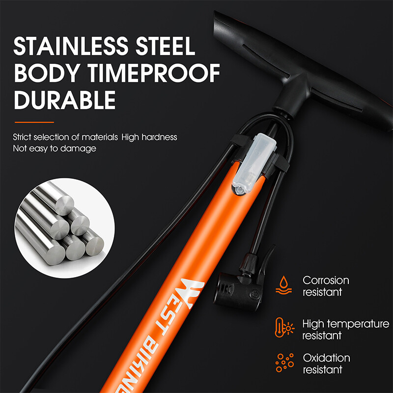 WEST BIKING 160PSI Pumpa za bicikl Visokotlačna MTB Pumpa za gume za cestovne bicikle Presta Schrader Woods Ventil Univerzalni dodaci za biciklizam