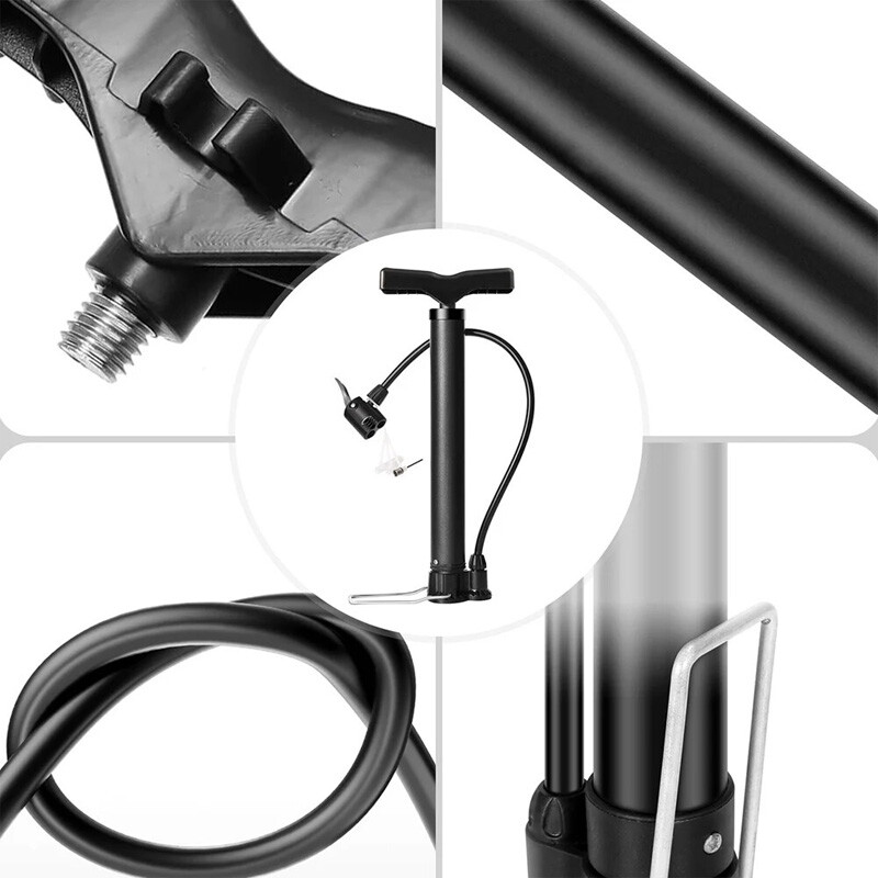 Pārnēsājams velosipēda sūknis Max 160 PSI velosipēda manuālais gaisa sūknis basketbola riepu piepūšanas ierīce Schrader vārsta grīdas sūkņa riteņbraukšanas piederumi