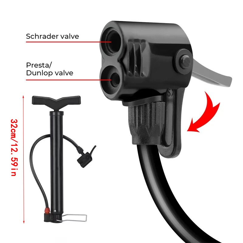 Pārnēsājams velosipēda sūknis Max 160 PSI velosipēda manuālais gaisa sūknis basketbola riepu piepūšanas ierīce Schrader vārsta grīdas sūkņa riteņbraukšanas piederumi