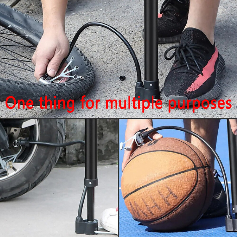 Pārnēsājams velosipēda sūknis Max 160 PSI velosipēda manuālais gaisa sūknis basketbola riepu piepūšanas ierīce Schrader vārsta grīdas sūkņa riteņbraukšanas piederumi