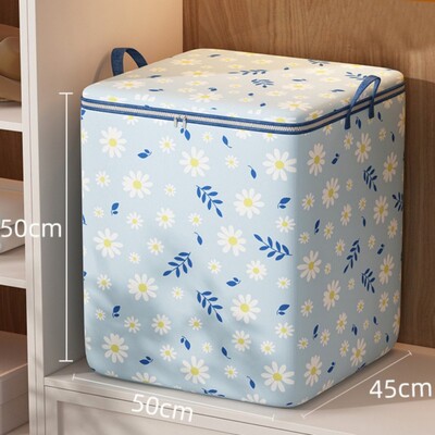 Cartoon Daisy Pattern Storage Box Μεγάλη χωρητικότητα Διοργανωτής με φερμουάρ Ευέλικτο δοχείο με προστασία από τη σκόνη Ρούχα Τσάντες αποθήκευσης ντουλάπας