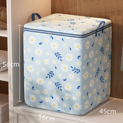 Cartoon Daisy Pattern Storage Box Μεγάλη χωρητικότητα Διοργανωτής με φερμουάρ Ευέλικτο δοχείο με προστασία από τη σκόνη Ρούχα Τσάντες αποθήκευσης ντουλάπας