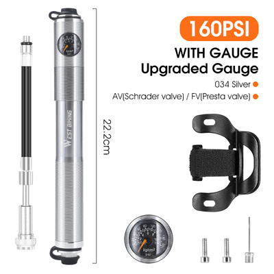 WEST BIKING Hordozható kerékpáros szivattyú nagynyomású kézi szivattyú MTB országúti kerékpár tartozékok Schrader Presta Valve kerékpáros szivattyú