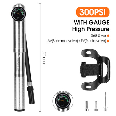 WEST BIKING Hordozható kerékpáros szivattyú nagynyomású kézi szivattyú MTB országúti kerékpár tartozékok Schrader Presta Valve kerékpáros szivattyú